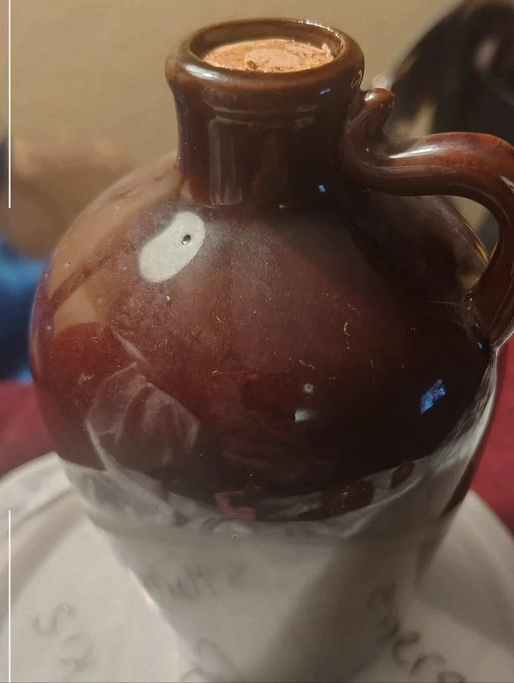Brown Glazed Ceramic Moose Milk Jug